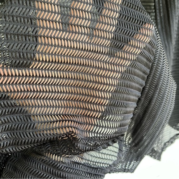 Catherines 3X Black Mesh Lacy Cropped Cardigan Top Whimsygoth Fairy Grunge Layer - Picture 8 of 8